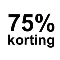 75 korting